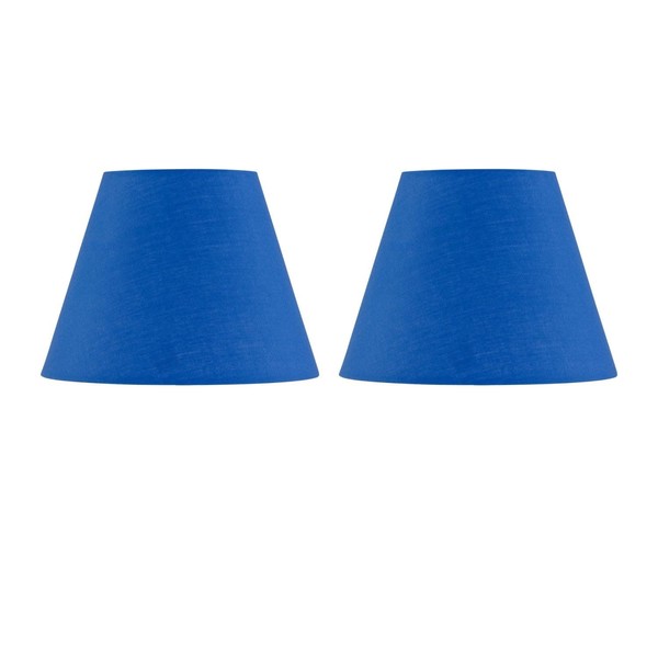 Set of 2 Royal Blue Fabric Table Lamp Shades, Lampshade