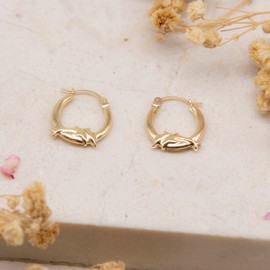Carissima Gold Women's 9ct Yellow Gold Double Dolphin Creole Earrings