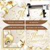 Happy Anniversary Backdrop Banner White Gold Elegant Door Cover Photography
