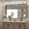 Ship in US,45" Modern Chrome 7-Light LED Vanity Light, Square