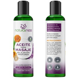 Naturalness - Aceite Relajante para Masaje Relajación Profunda Naturalness 30 ml – Aceite Corporal con Almendra, Árnica, Caléndula y Aloe Vera, con Vitamina E y Aceite Esencial de Lavanda – Aromaterapia Antiestrés