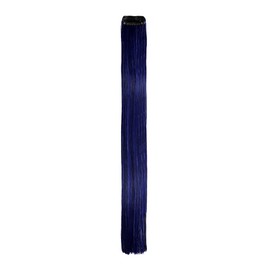 Stasia Street 24-Inch Straight Clip-On Strands Korean Synthetic Breatheable Hair Extensions for Women Natural Looking Instant Style, Volume & Length - MIDNIGHT BLUE