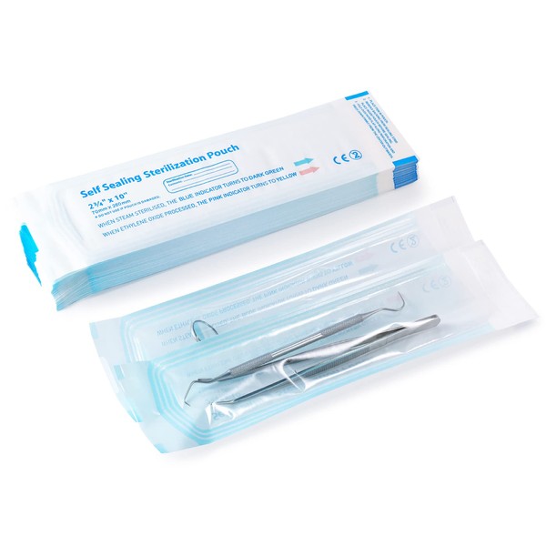 Annhua 2.8 x 10 inch Sterilization Pouches Sterilizer Bags 100