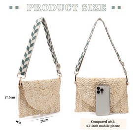 Syrads Women's Summer Woven Straw Clutches Woven Handbag Straw Crossbody Bag Beach Vacation Bag,beige 04