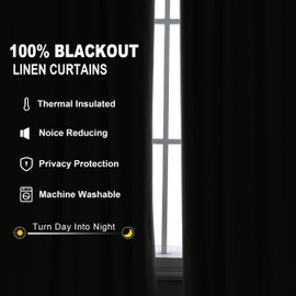 Joywell Light Grey Textured Linen 100% Full Blackout Curtains 108 Inch Long, Rod Pocket,Back Tab,Hook Belt,Thermal Insulated Pinch Pleated Window Drapes for Bedroom Living Room(2 Panels,52 x 108)