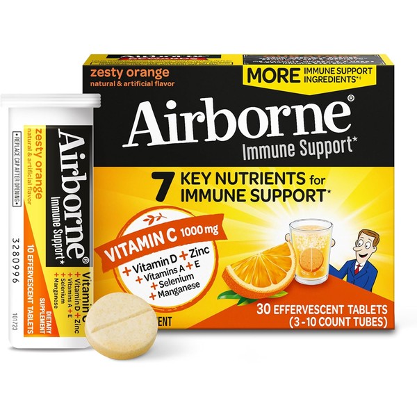 Airborne 1000mg Vitamin C with Vitamin D & Zinc, Sugar