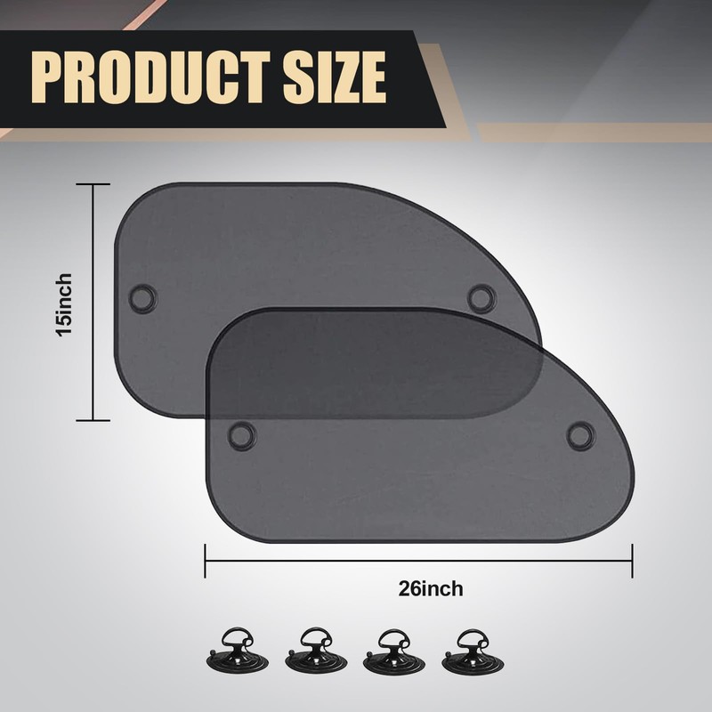 dawfall 2 Pack Universal Car Window Shade, Side Window Sun,
