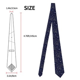 Womgela Constellation Men's Tie Stars Moon Nebula Necktie Formal Business Suit for Men Wedding Groom Groomsmen Boyfriend