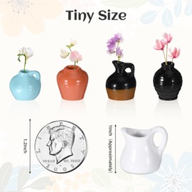 8 Pack Mini Vase Magnets for Fridge Decor, Cute Mini Ceramic Vase Magnets for Refrigerator with 3D Design, Tiny Funny Plant Flower Magnet Refrigerator Tiny Fridge Accessories（Multicolor）