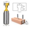 RKURCK 1/2" Shank T-Slot Cutter Router Bit Steel Handle 3/8"