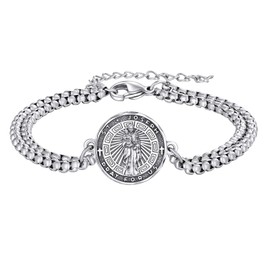 YFN Saint Joseph Bracelet Sterling Silver Religious Protector Bracelet St Joseph Jewelry Gifts for Women Men