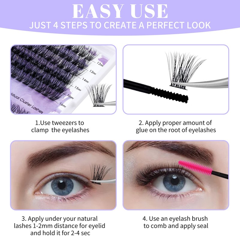 Individual Lashes D Curl Cluster Lashes C3+C9 0.07mm 12-16mm Mixed