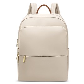 DIRRONA Backpack Women Fashion Casual Business Backpack Large Capacity Work School Bag Waterproof Travel Shoulder Bag 14-Inch Laptop Nylon Womens Backpack Apricot