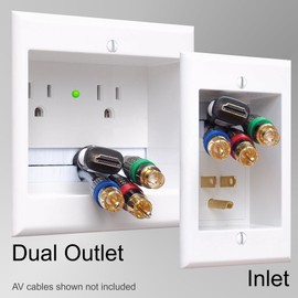 PowerBridge Solutions TWO-CK-26 Dual in-Wall Cable Management for Wall-Mount TVs, 26' PowerConnect Cable, White