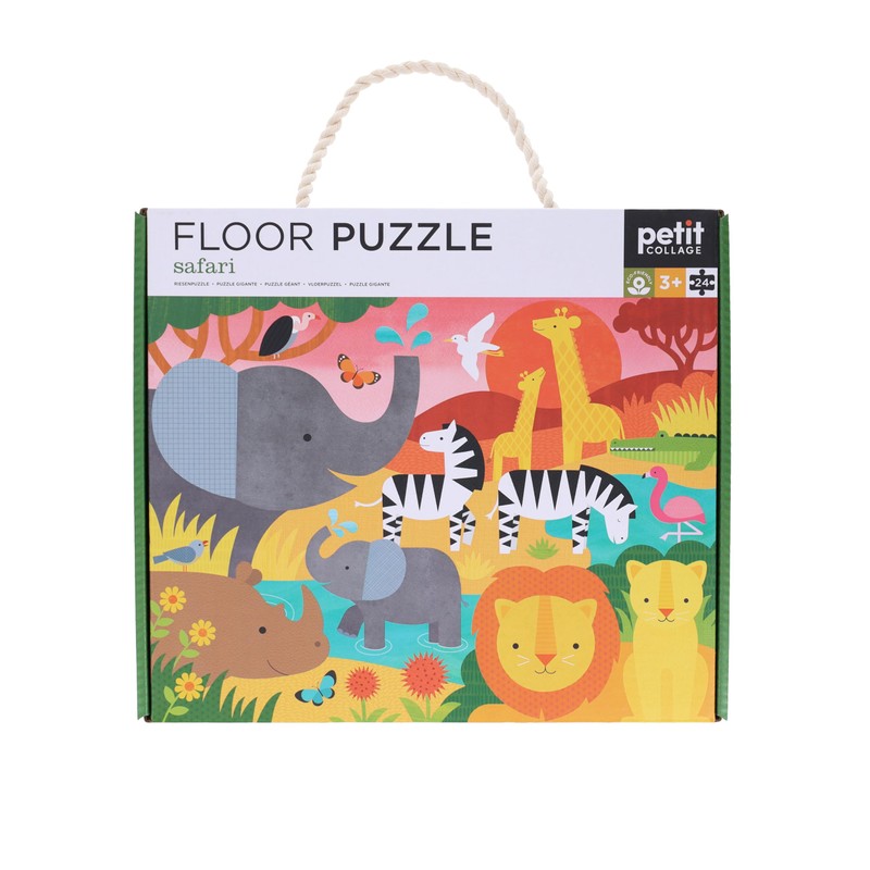 Petit Collage Floor Puzzle, Safari, 24-Pieces – Large Puzzle for
