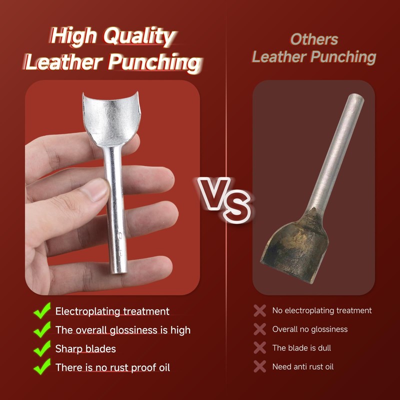 Leather Craft Tools - Juego de punzones de medio redondo,