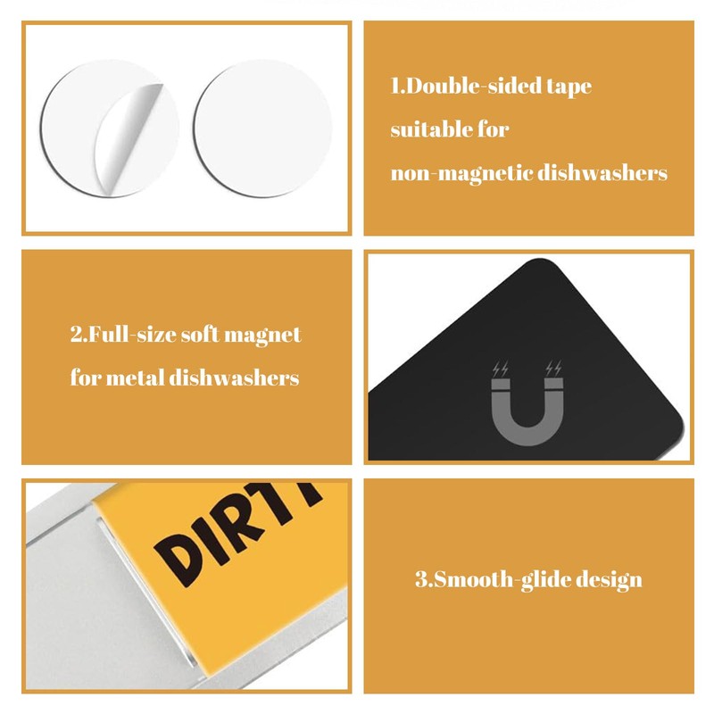 Pitigihe Dishwasher magnet 'Clean/Dirty', magnet with black cat motif