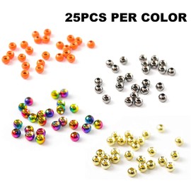 Maxcatch Fly Tying Beads Tungsten Beads 100PCS Nymph Head Ball Fly Tying Materials (Color Assortment A, 2.4mm -100PCS)