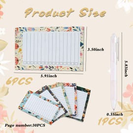 KUBDPQOR Essential Magnetic Notepad for Fridge – Versatile Note Pad, Grocery List Notepad for Streamlined Organization, Functional Fridge Magnets, Can Handle Heavy Ink, Pack of 6