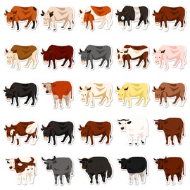 Cattle Stickers for Laptop(50 Pcs),Gift for Kids Teens Adults Girl,Cow Waterproof Stickers for Water Bottle,Vinyl Stickers for Scrapbook,Journal,Dairy,Skateboard