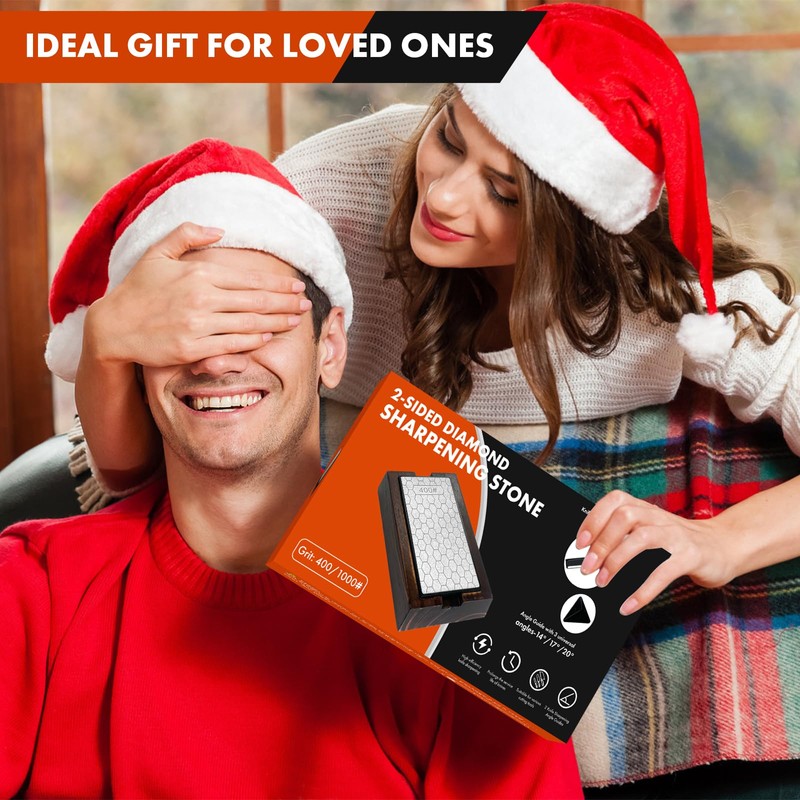 Diamond Sharpening Stone, Sharpening Stone with 2-Sided 400/1000, Diamond Plate