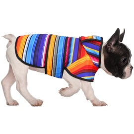 HDE Dog Raincoat Hooded Slicker Poncho for Small to X-Large Dogs and Puppies Baja Stripes - M