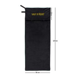 Steel Rebel - Sports towel fitness towel - 125 cm x 50 cm made of soft microfibre with 25 cm integrated zip pocket and magnet - home workout