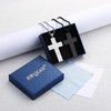 RWQIAN Silver Soccer Cross Necklace for Men Bible Verse,Religious Faith