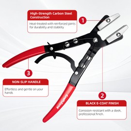 3-Piece Ratcheting Hose Pinch Off Pliers Set 8" 10" 12" Locking Hose Pinch Pliers Set for Radiator Coolant Automotive Fuel Lines CRAFTZONE