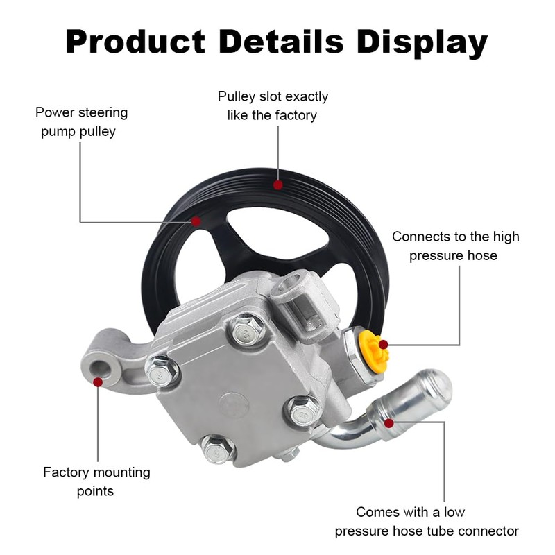 WMPHE Power Steering Pump with Pulley Compatible with Buick Enclave
