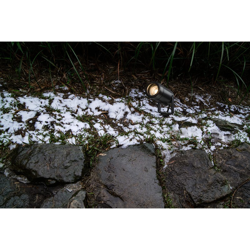 Eamon - 230V IP65 GU10 Polycarbonate Spike Light - Black