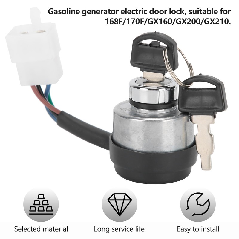 Generator Ignition Switch, 4-Wire Ignition Switch with Key Starter Switches