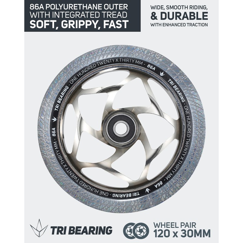 Envy Scooters 120mm x 30mm TRi Bearing Wheel Pair -