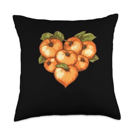 Persimmon Fruit In A Heart Shape Throw Pillow