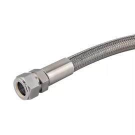 FITOK PTFE-Lined Stainless Steel Braided Hose 1/4" Tube Fitting 316 SS 72" Long