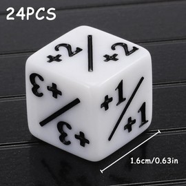 YASYU 24 Pieces Dice Counters Token Dice, D6 Dice Cube Loyalty Dice Compatible with MTG CCG, Card Game Accessories
