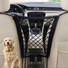 Dog Car Net Barrier - Car Barrier for Dogs & Kids Safety Stretchable Dog Net for Car Backseat, Universal Fit for Cars, SUVs, Trucks - Easy to Install, Ideal for Driving with Pets & Children (Style 1)