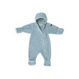 Sterntaler Baby Boy's Overalls Baby Melange Overall - Overall Baby - Made of Microfleece with Embroidery and Zip - Green, smoke Grey, 56