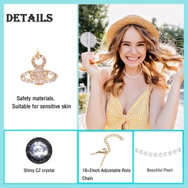 MAKOBLESSMOMO Pearl Necklace for Women and Girls, Diamond Pearl Rhinestone Clavicle Chain, Birthday Anniversary Jewelry Gift, Sterling Silver, Pearl