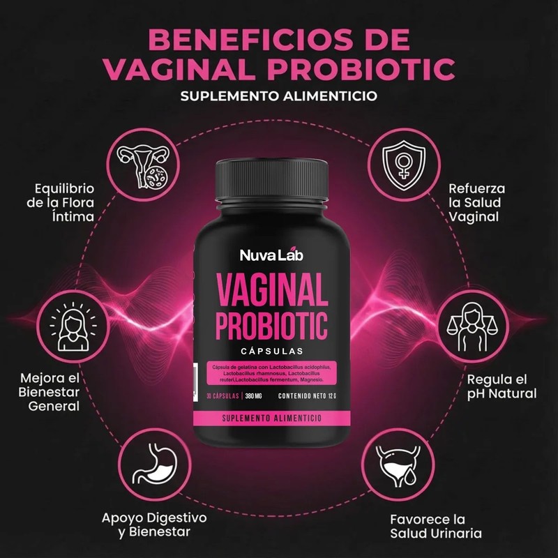 Probiótico Vaginal NuvaLab con Prebióticos y XOS para Salud Íntima