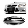 Sun Walker Front Grille American Flag Emblem, 9 Inch Aluminum