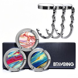 BEAVOING Purse Hook for Table, Set of 3 Purse Hanger Foldable Purse Holder Womens Bag Purse Hook for Purse Pingments-1