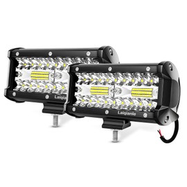 LED Work Light, Set of 2, LED Work Light, Floodlight, 120 W, 6000 lm, 12 V to 30 V, Wide Angle, IP67 Waterproof, Ship Light, Energy Saving, Compatible with Various Work Vehicles, Snowblowers, Large