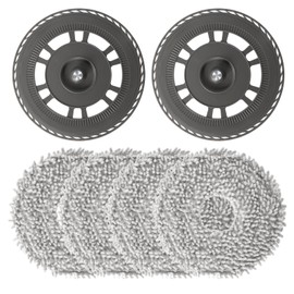SUPRBIRD 4 St1ck Wischt1cher mit 2 St1ck Ersatzhalterung Zubeh?r Geeignet f1r Dreame L10s Pro Ultra Heat, X40 Ultra, X40 Master, L40 Ultra, L20 Ultra Roboter Staubsauger Wischplatten Ersatzteile
