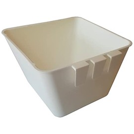 Cage Cups Square 1.2 Quart / 38 fl oz Water Dish for Poultry, Dogs, Cats, Hanging Feed & Water Cage Cups (8, White)