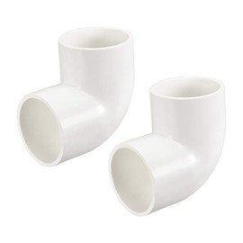 sourcing map PVC Pipe Fitting 90 Degree Elbow Schedule 40 White 50mm Socket 2pcs