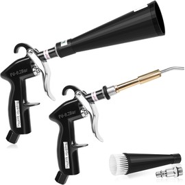 phepetroll Air Blow Gun Car Detailing Dry Cleaning Gun High Pressure Cleaning Tool, Dryer Blower for Car Surfaces Quickly Blasts Dust, Works with Air Compressor (Black, 2 Set Nozzle)