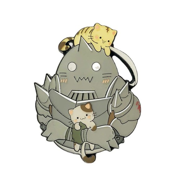 Anime Fullmetal Alchemist Alphonse Elric and Cat Cute Cartoon Enamel