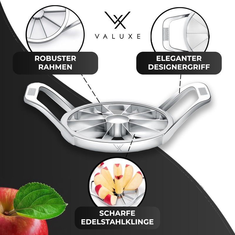 VALUXE® Apple Slicer, Premium Stainless Steel Apple Corer with Sharp
