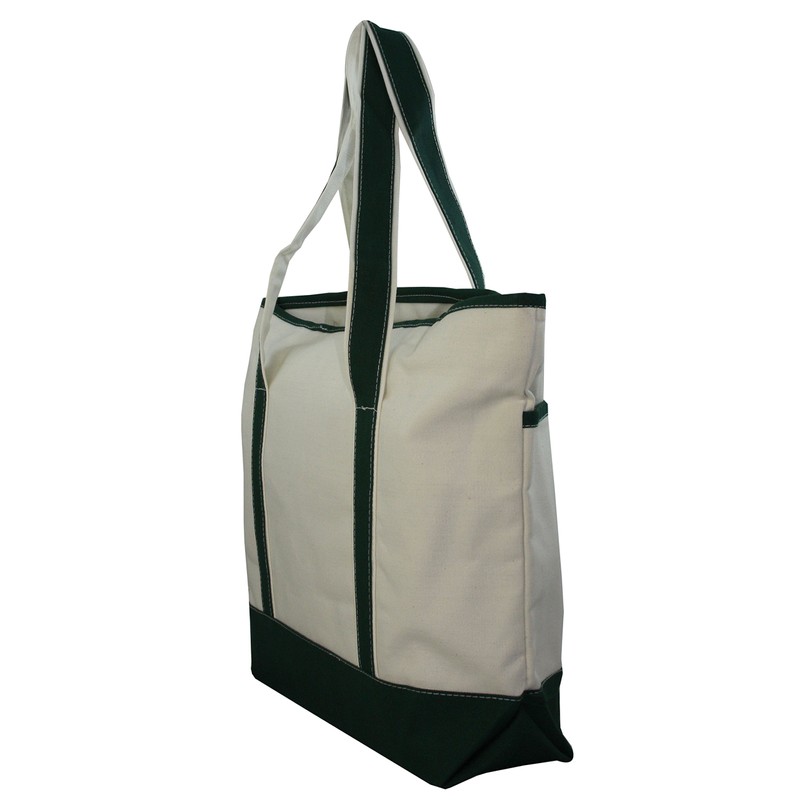 Large Canvas Zippered Tote Bag